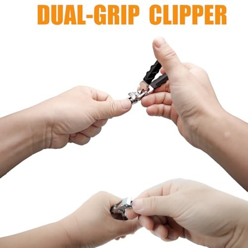 Heavy Duty Angled Head Wide Jaw Toenail Clippers for Seniors, Men, Women – Long Handle Slanted Nail Cutter for Thick & Ingrown Nails (4-Pack, Black, Stainless Steel) - görsel 14
