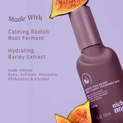 Niches & Nooks Feminine Body Spray & Mist – pH Balanced Intimate Care, Fresh Fig Scent – Odor Control & Freshness, 4.2 fl oz Avelisse