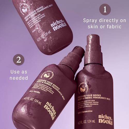 Niches & Nooks Feminine Body Spray & Mist – pH Balanced Intimate Care, Fresh Fig Scent – Odor Control & Freshness, 4.2 fl oz Avelisse