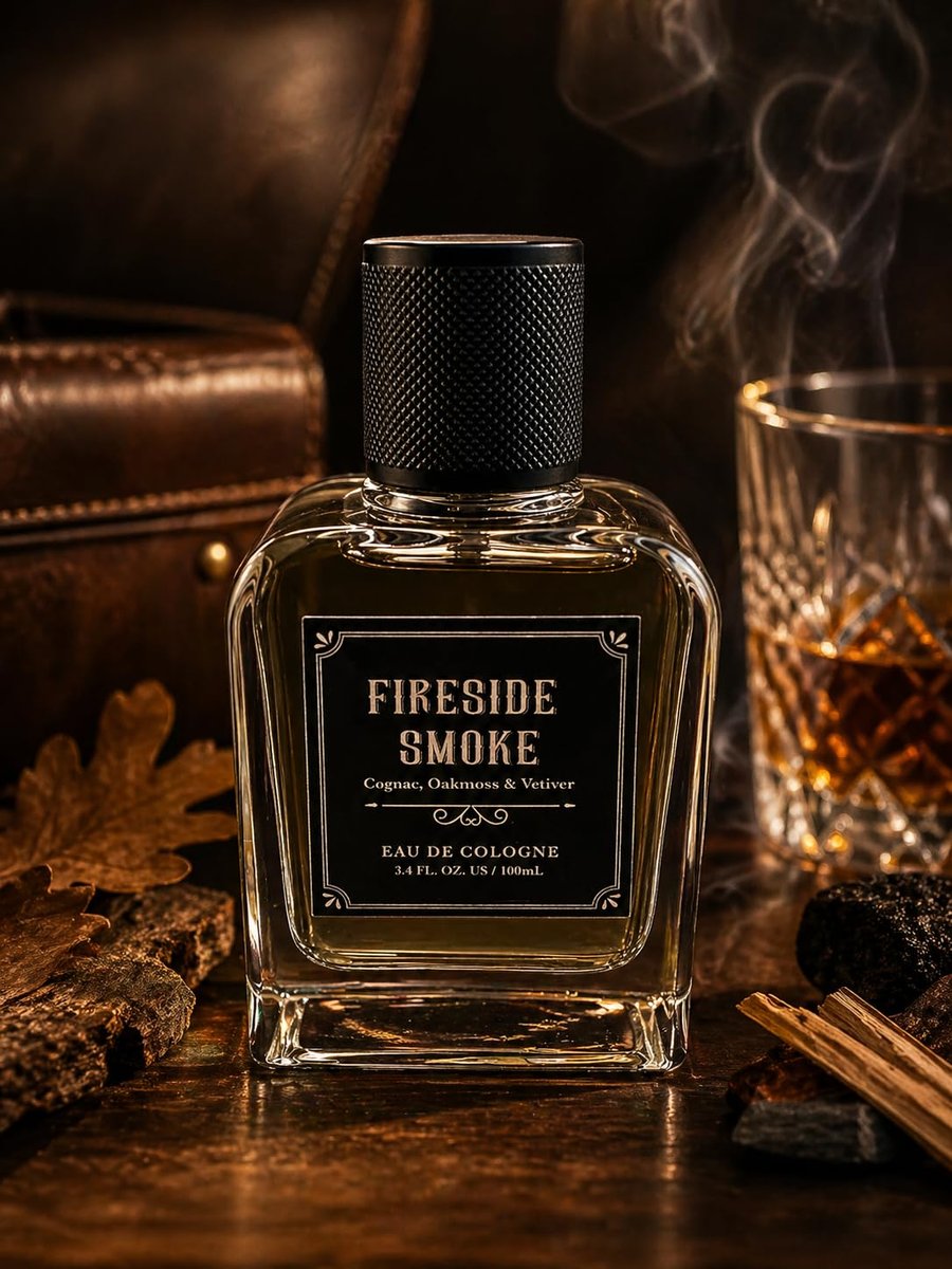 Fireside Smoke Eau de Parfum for Men – 3.4 FL OZ / 100ml | Long Lasting Woody Cologne with Vetiver & Oakmoss | Bold Masculine Scent | Premium Men’s Fragrance - görsel 1