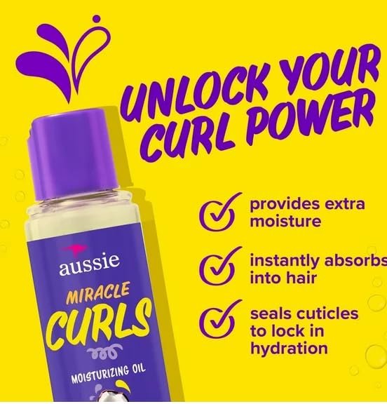Aussie Miracle Moist Hair Oil Bundle – Intense Hydration with Jojoba, Coconut & Avocado Oil – 3.2 fl oz (2-Pack) Avelisse