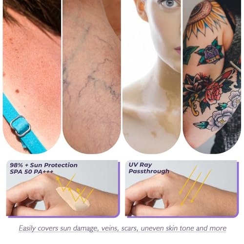 LIGHTNETSEE Tattoo Cover Up Makeup Waterproof - Full Coverage Body Concealer with SPF 50, 2.5 fl oz - görsel 5