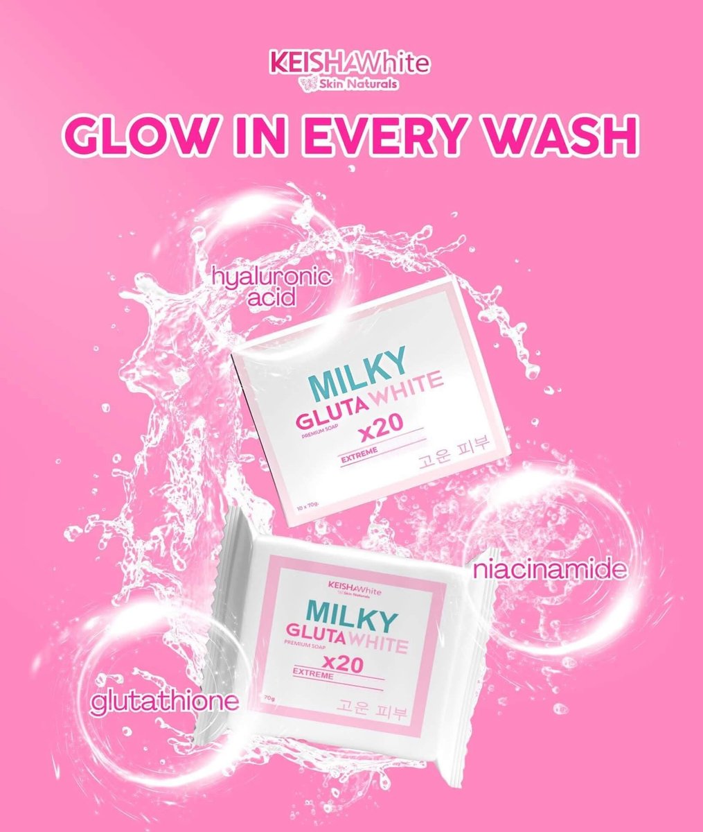 KEISHA White Skin Naturals Milky GlutaWhite Premium Soap 70g x 3 Bars - Skin Brightening Soap Avelisse