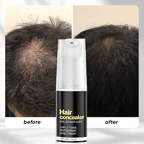 Hair Concealer Black 50g - Waterproof Sweatproof Hair Filling Cream for Thinning Hair, Instant Fuller Hair Look for Men and Women, Moisturizing Hairline Concealer with Camellia Seed Oil (2-Pack) Avelisse