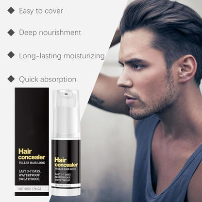 Hair Concealer Black 50g - Waterproof Sweatproof Hair Filling Cream for Thinning Hair, Instant Fuller Hair Look for Men and Women, Moisturizing Hairline Concealer with Camellia Seed Oil (2-Pack) Avelisse