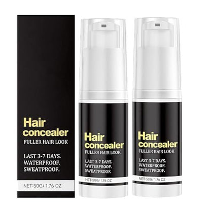 Hair Concealer Black 50g - Waterproof Sweatproof Hair Filling Cream for Thinning Hair, Instant Fuller Hair Look for Men and Women, Moisturizing Hairline Concealer with Camellia Seed Oil (2-Pack) Avelisse