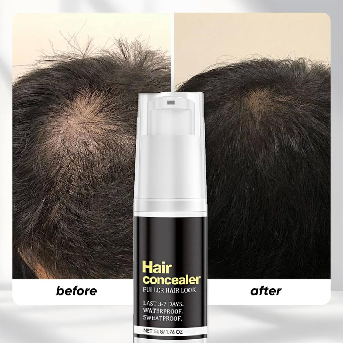 Hair Concealer Black 50g - Waterproof Sweatproof Hair Filling Cream for Thinning Hair, Instant Fuller Hair Look for Men and Women, Moisturizing Hairline Concealer with Camellia Seed Oil (2-Pack) Avelisse