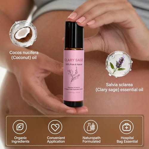 FSYQUAST Clary Sage Oil Roller for Labor - Natural Labor & Delivery Essential, Hospital Bag Must-Have for Pregnant Women & New Moms - görsel 8