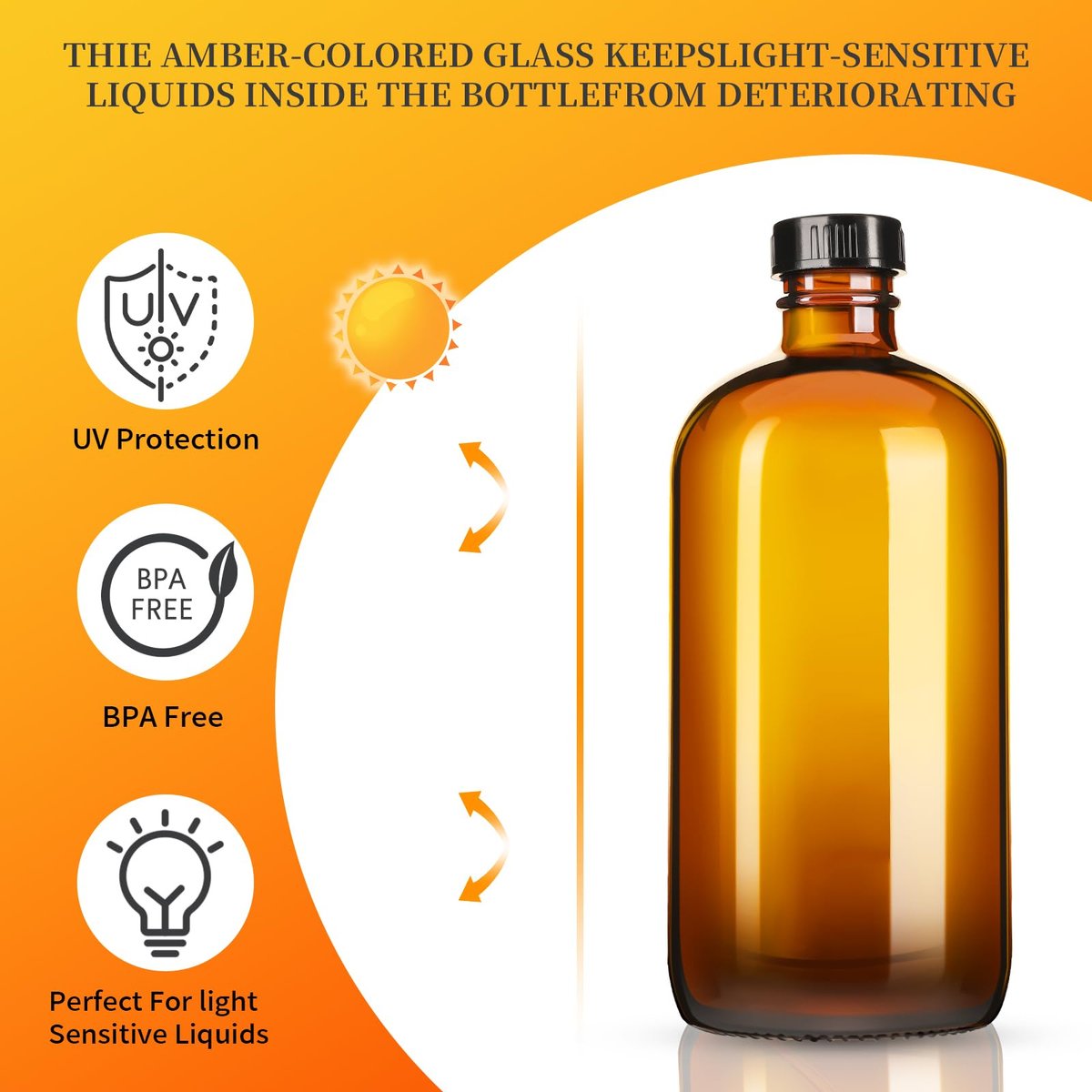 Vitreaux 8oz Amber Glass Spray Bottles, 3 Pack Refillable Empty Bottles with Adjustable Nozzle - for Essential Oils, Cleaning Solutions, Hair Mister, Gardening - görsel 10