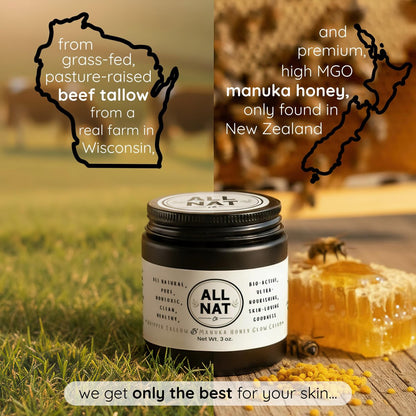 All Nat 7-Pack Whipped Grass-Fed Tallow Cream + Body Butter Sample Size Gift Set - .5 oz Travel Tins - SCENTED and Unscented - Hydrating, Clean Beauty Moisturizer for Sensitive Skin, Natural Skincare