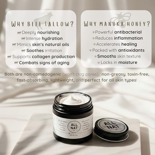 All Nat 7-Pack Whipped Grass-Fed Tallow Cream + Body Butter Sample Size Gift Set - .5 oz Travel Tins - SCENTED and Unscented - Hydrating, Clean Beauty Moisturizer for Sensitive Skin, Natural Skincare - görsel 10