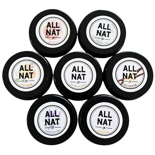All Nat 7-Pack Whipped Grass-Fed Tallow Cream + Body Butter Sample Size Gift Set - .5 oz Travel Tins - SCENTED and Unscented - Hydrating, Clean Beauty Moisturizer for Sensitive Skin, Natural Skincare - görsel 2
