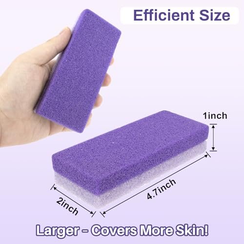 RAQEHO 10 Pumice Stone for Feet - Double Sided Purple Foot File for Callus Removal, Hard Skin Exfoliating, Pedicure Scrubber (Pack of 10) - görsel 4