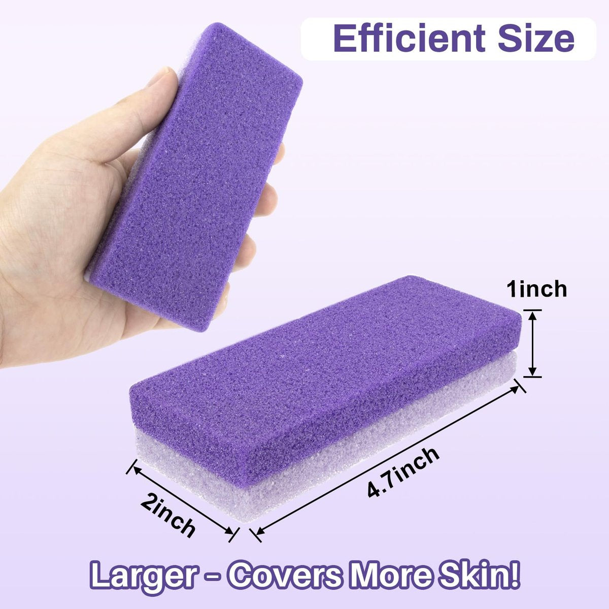 RAQEHO 10 Pumice Stone for Feet - Double Sided Purple Foot File for Callus Removal, Hard Skin Exfoliating, Pedicure Scrubber (Pack of 10) - görsel 3