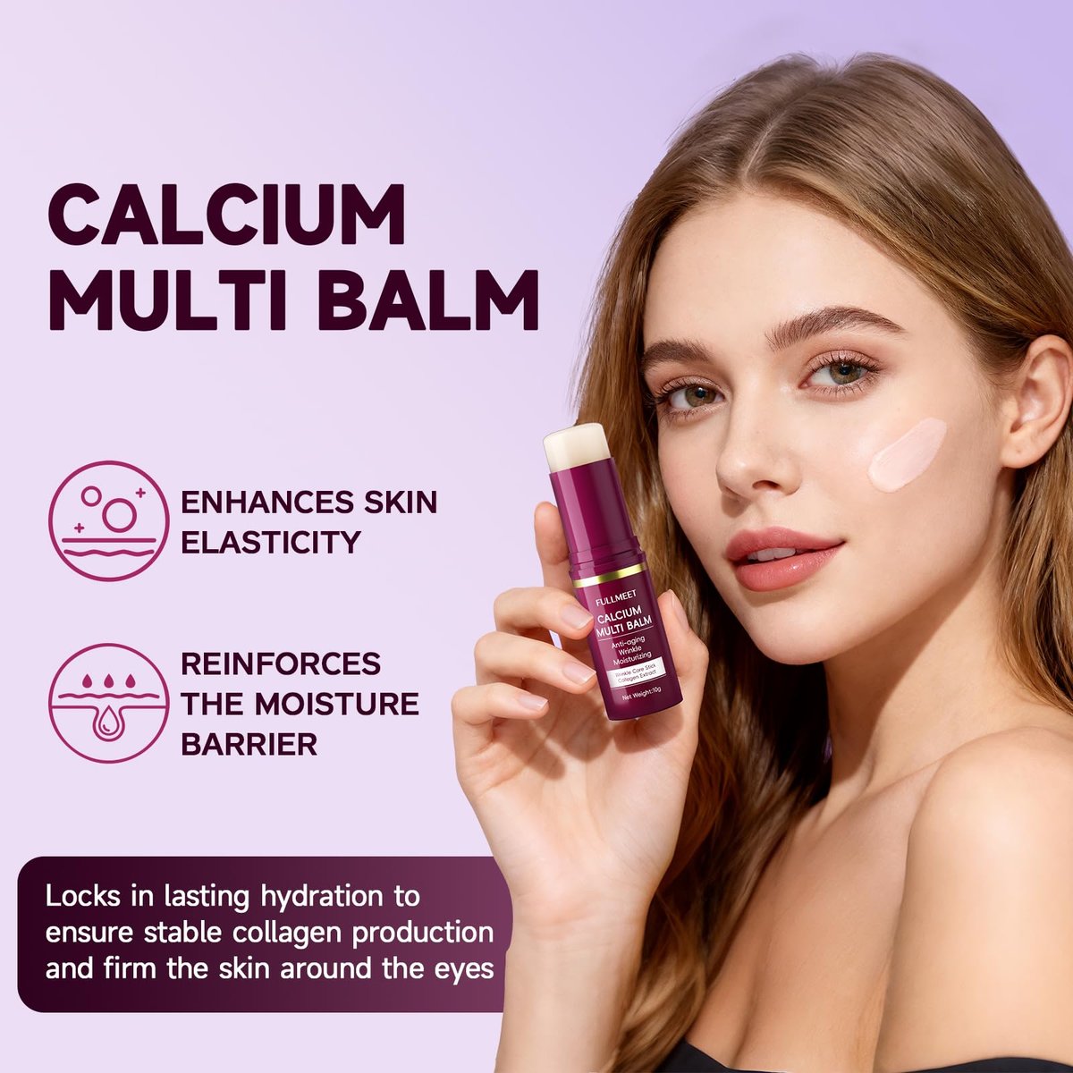 FullMeet Calcium Volume Multi Balm - Collagen All-in-One Moisturizing Stick for Eyes, Neck & Face (10g) Avelisse