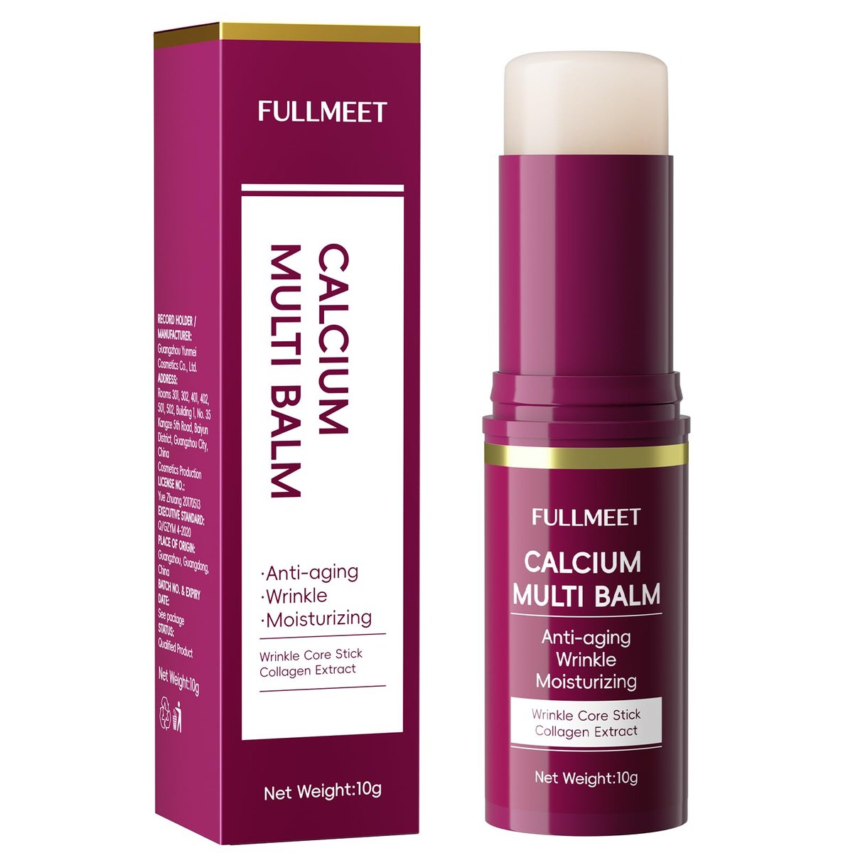 FullMeet Calcium Volume Multi Balm - Collagen All-in-One Moisturizing Stick for Eyes, Neck & Face (10g) Avelisse