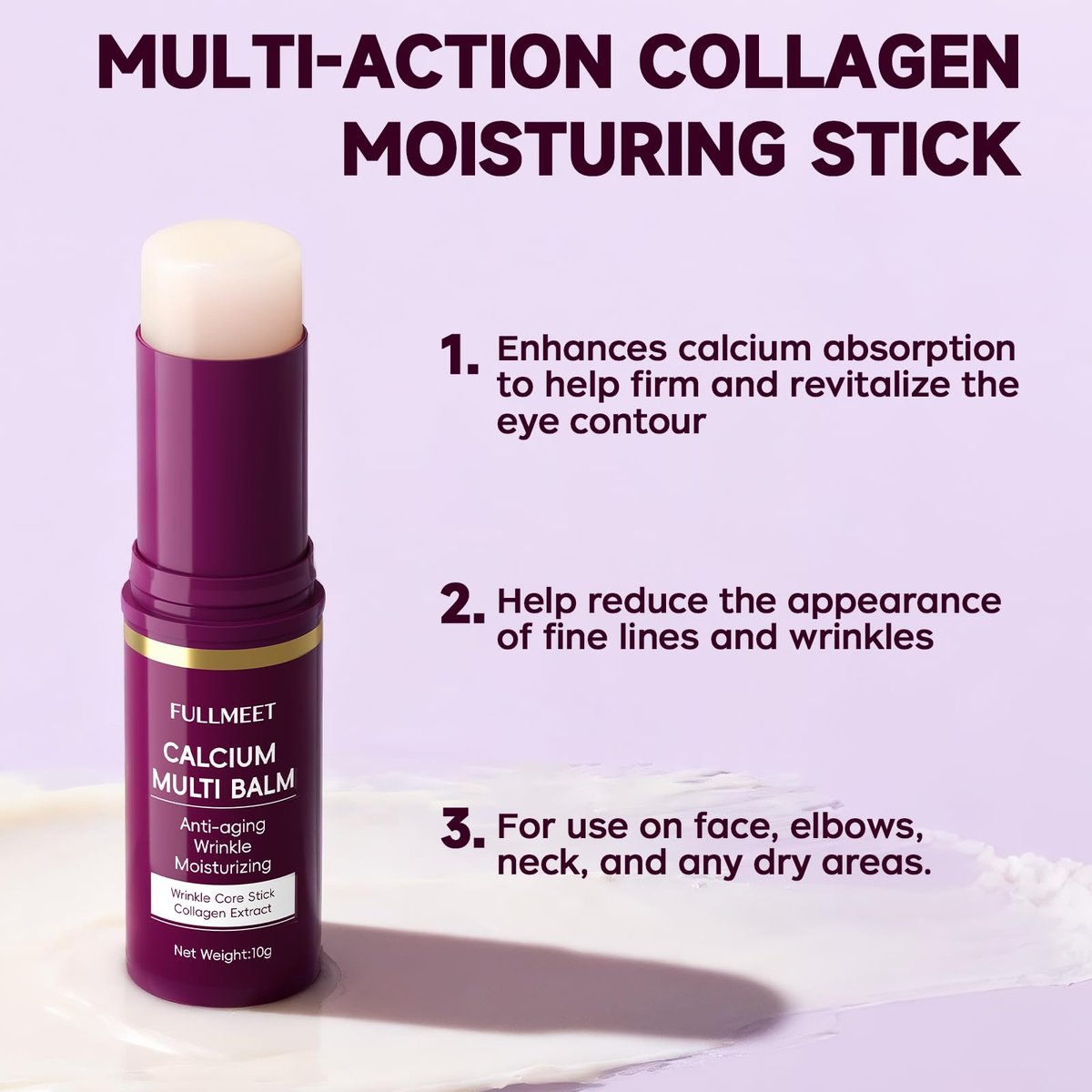 FullMeet Calcium Volume Multi Balm - Collagen All-in-One Moisturizing Stick for Eyes, Neck & Face (10g) Avelisse