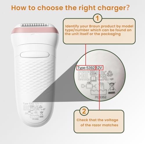 Newding Charger Cord Compatible with Braun Shaver Series 9 Pro 8 7 6 5 3, S9 S8 S7 S6 S5 S3 310s 3040s 5150cs 6120s 720s 7177cc 7185cc 8567cc 9597cc PL5137 IPL7219 SES9-030 SE7-041 SE5-011 12V 400mA Avelisse