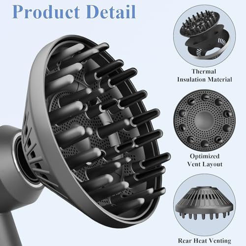 Fabmira 6-Inch Diffuser Attachment for Dyson Hair Dryers – Curl-Enhancing Large Diffuser for Waves, Curls & Coils Avelisse
