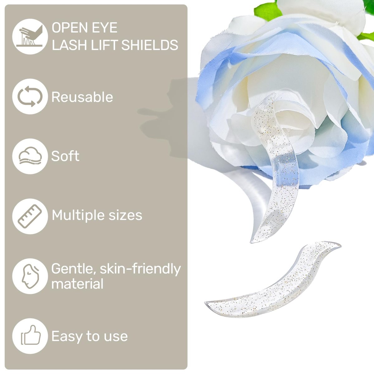 Libeauty Lash Lift Rods - Korean Glueless Lash Lift Pads for Open-Eye Eyelash Lift, Self-Adhesive Perm Rods, 5 Sizes Clear Avelisse