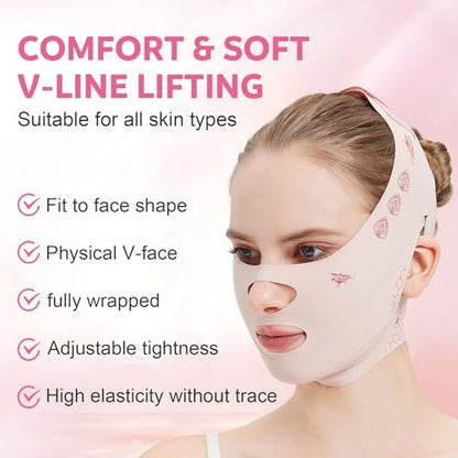 Comfortable Face Strap Forehead Lift Band - Breathable Face Lift Belt for Chin Up and V-Shaped Support Avelisse