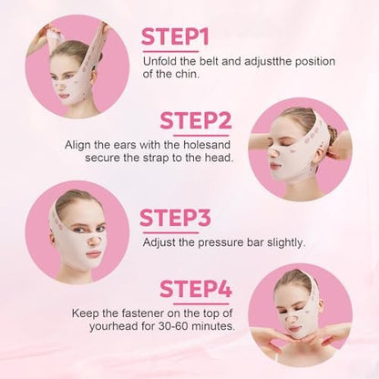 Comfortable Face Strap Forehead Lift Band - Breathable Face Lift Belt for Chin Up and V-Shaped Support Avelisse