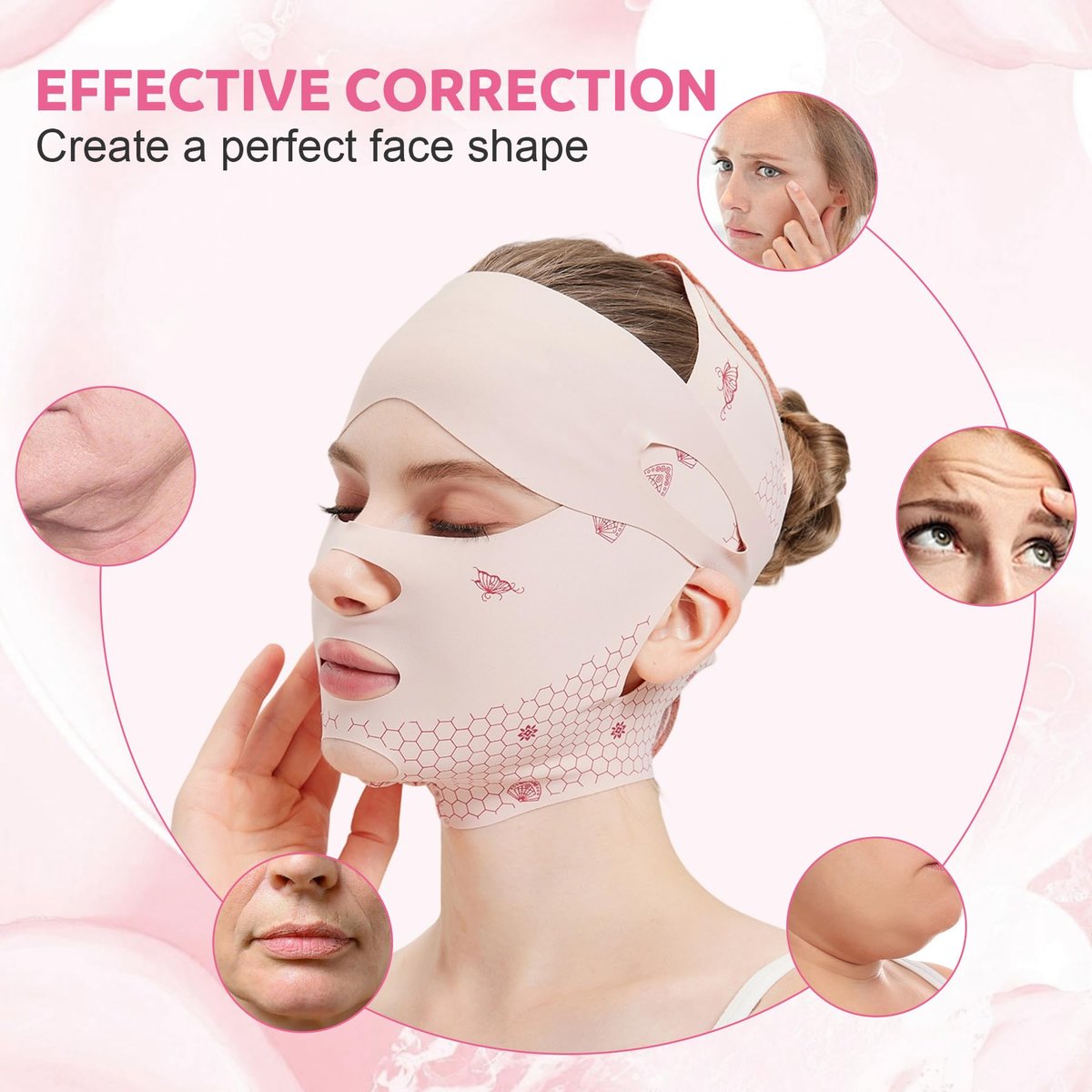 Comfortable Face Strap Forehead Lift Band - Breathable Face Lift Belt for Chin Up and V-Shaped Support Avelisse