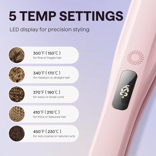 Wavytalk Steam Hair Straightener | Steam Sesh | Nano Titanium Flat Iron with Detachable Comb | Sakura Pink Avelisse