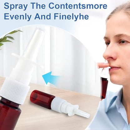 Clofiak 10-Pack 10ml Nasal Spray Bottles - Fine Mist Atomizer, Reusable Empty Sprayer for Wound Disinfectant, Perfume, Essential Oils (Brown, 0.35oz)