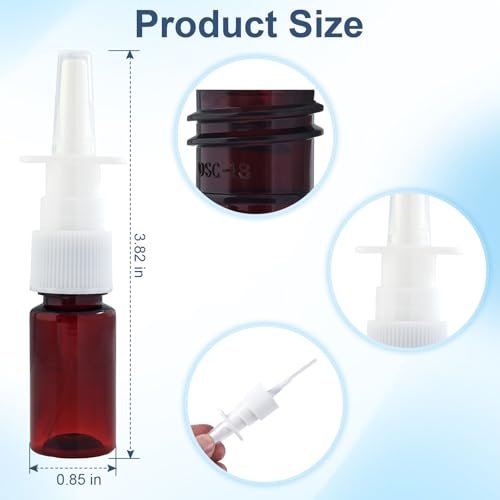Clofiak 10-Pack 10ml Nasal Spray Bottles - Fine Mist Atomizer, Reusable Empty Sprayer for Wound Disinfectant, Perfume, Essential Oils (Brown, 0.35oz) - görsel 4