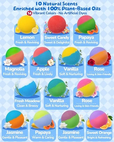 50 Pack Bath Bombs for Kids with Surprise Inside, Glow-in-The-Dark Toys, Natural Kid-Safe Handmade Fizzy Bath Balls, Fun Gift Set for Boys & Girls, Great for Christmas or 2025 Advent Calendar Avelisse