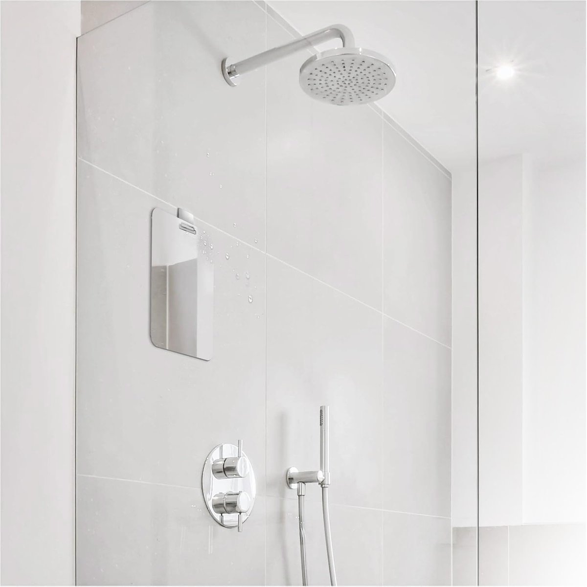 Mavoro 7x9 Shaving Mirror for Shower – Unbreakable Acrylic, Fog-Resistant, Frameless Design with 3M Adhesive Hook Avelisse