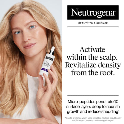 Neutrogena Hair Restore Advanced Growth Support Serum – Hair & Scalp Treatment with Micro-Peptide XP Complex, Revitalize Roots, 1.7 fl. oz