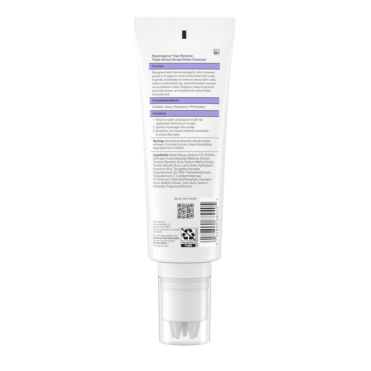 Neutrogena Hair Restore Triple Action Scalp Detox Cleanser – Triple Acid Scalp Detox & Clarifying Treatment, 8 fl. oz - görsel 17