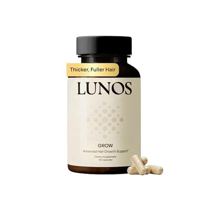Lunos Grow Hair Growth Supplements - 17 Ingredient Hair Vitamins with Biotin, Saw Palmetto & Marine Collagen - 1 Month Supply Avelisse