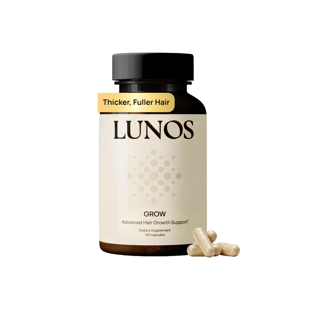 Lunos Grow Hair Growth Supplements - 17 Ingredient Hair Vitamins with Biotin, Saw Palmetto & Marine Collagen - 1 Month Supply Avelisse