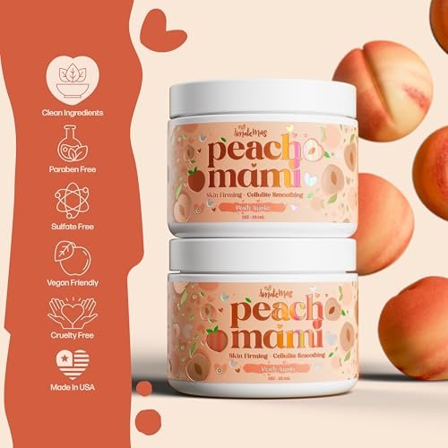 Amatemas Peach Mami Firming Body Cream – Hydrating Saggy Skin Tightening Cream & Anti Cellulite Lotion for Legs, Thighs, Hips, Arms, Belly, Bum – Lightweight, Quick-Absorbing Formula – 2 oz Avelisse