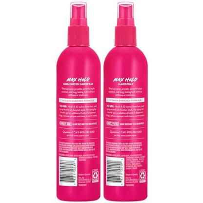Suave Non-Aerosol Max Hold Hairspray Bundle – Unscented 2-Pack + Scented Hair Spray, 11 oz Each (3 Piece Set) Avelisse