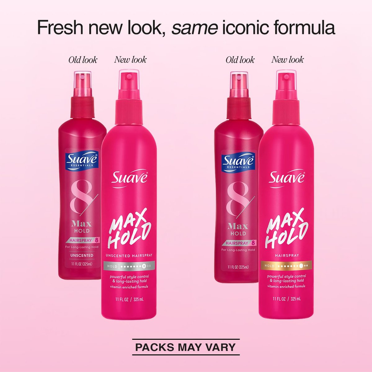 Suave Non-Aerosol Max Hold Hairspray Bundle – Unscented 2-Pack + Scented Hair Spray, 11 oz Each (3 Piece Set) Avelisse