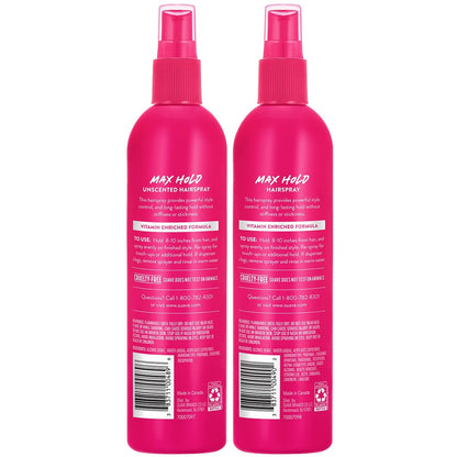 Suave Non-Aerosol Max Hold Hairspray Bundle – Unscented 2-Pack + Scented Hair Spray, 11 oz Each (3 Piece Set) Avelisse