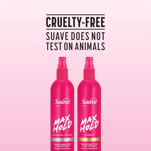 Suave Non-Aerosol Max Hold Hairspray Bundle – Unscented 2-Pack + Scented Hair Spray, 11 oz Each (3 Piece Set) Avelisse