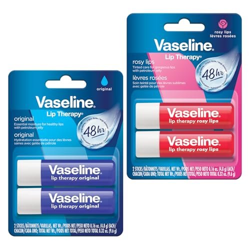 Vaseline Lip Therapy Original & Rosy Twin Pack – 2-Pack Lip Balm Set - görsel 2