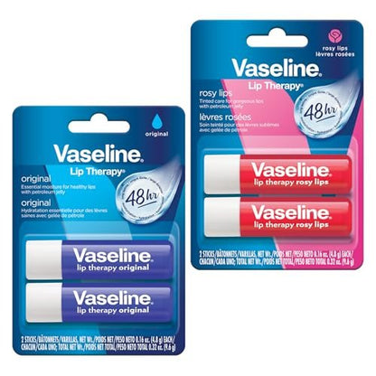 Vaseline Lip Therapy Original & Rosy Twin Pack – 2-Pack Lip Balm Set