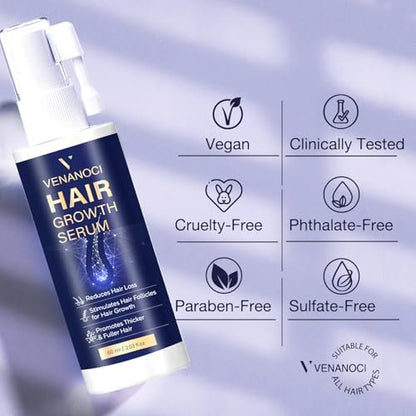 VENANOCI Hair Growth Oil Spray - Natural Hair Regrowth Serum with Rosemary & Biotin for Thicker, Fuller Hair | Anti-Hair Loss Treatment for Women and Men Avelisse