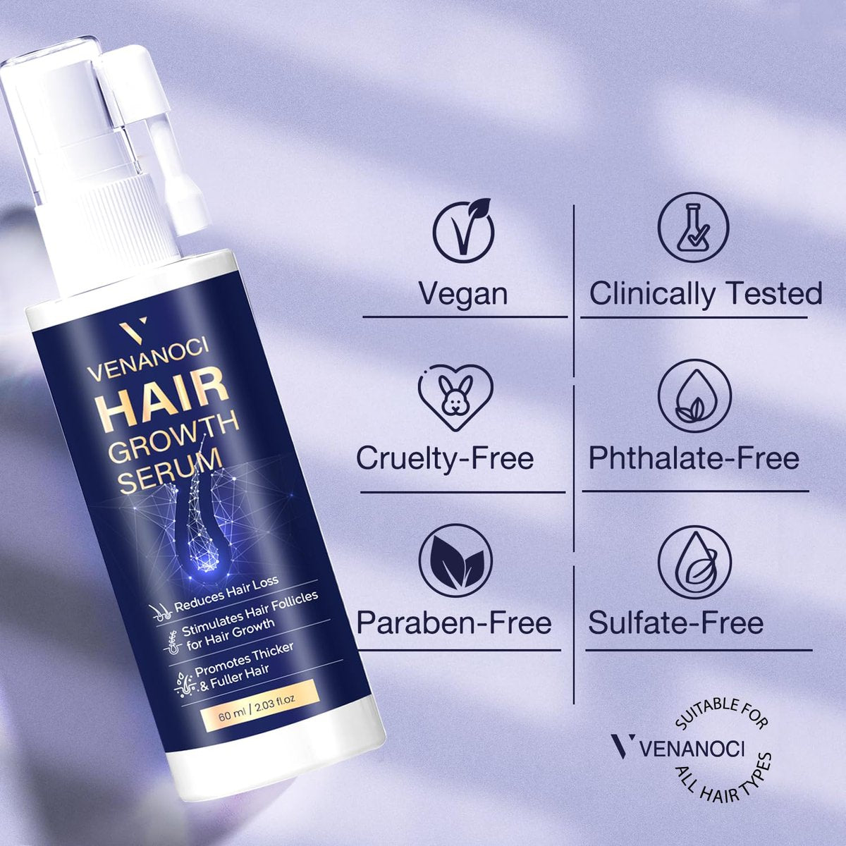 VENANOCI Hair Growth Oil Spray - Natural Hair Regrowth Serum with Rosemary & Biotin for Thicker, Fuller Hair | Anti-Hair Loss Treatment for Women and Men Avelisse