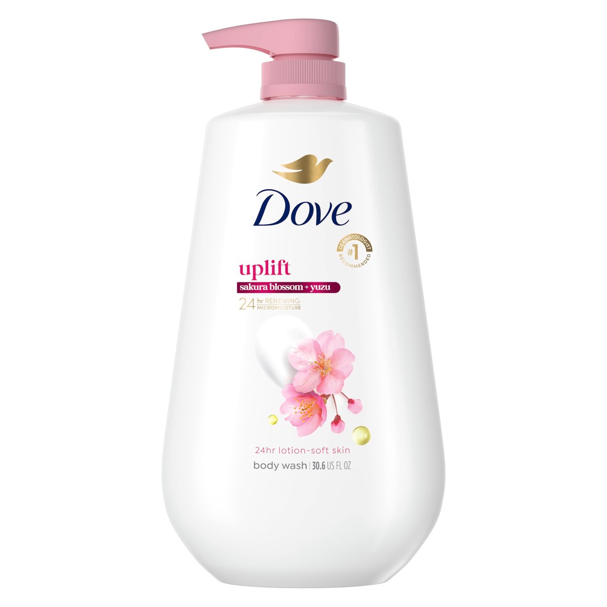 Dove Sakura Body Wash Uplift Sakura Blossom and Yuzu for 24hr Lotion-Soft Skin Moisturizing Skin Cleanser with No Sulfates No Parabens 30.6 Fl Oz Avelisse