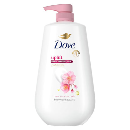 Dove Sakura Body Wash Uplift Sakura Blossom and Yuzu for 24hr Lotion-Soft Skin Moisturizing Skin Cleanser with No Sulfates No Parabens 30.6 Fl Oz Avelisse