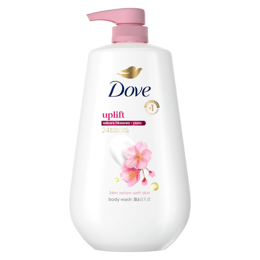 Dove Sakura Body Wash Uplift Sakura Blossom and Yuzu for 24hr Lotion-Soft Skin Moisturizing Skin Cleanser with No Sulfates No Parabens 30.6 Fl Oz Avelisse