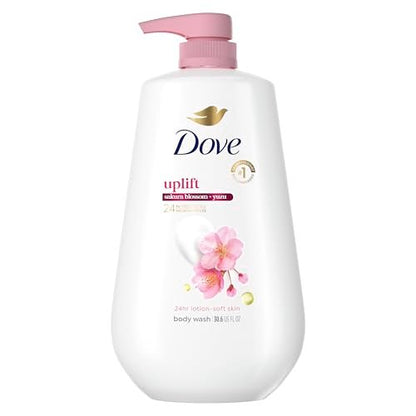 Dove Sakura Body Wash Uplift Sakura Blossom and Yuzu for 24hr Lotion-Soft Skin Moisturizing Skin Cleanser with No Sulfates No Parabens 30.6 Fl Oz Avelisse