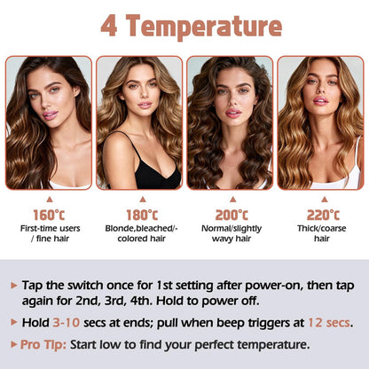 KIMUSE Automatic Rotating Curling Iron 1.25 Inch - Fast Heating, Anti-Scald, Dual Voltage for Travel, for All Hair Types & Beginners Avelisse
